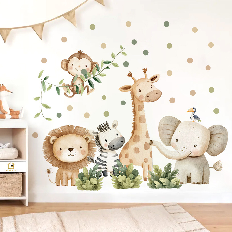 Baby Nursery Elephant - Boho Forest Animals Adesivi murali per