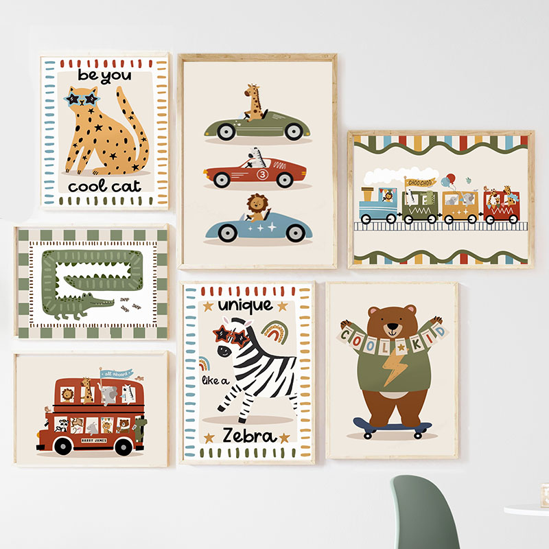 Animals Baby Nursery - Divertenti Quadri su Tela con Animali