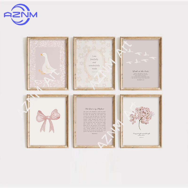 Baby Nursery Wall Art - Quadro su tela rosa Boho con