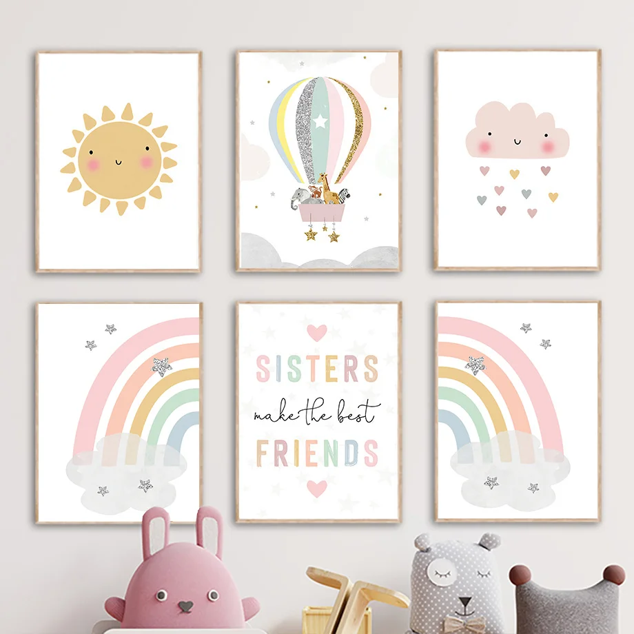 Baby Nursery Paintings - Poster e Stampe Nordiche con Giraffa,