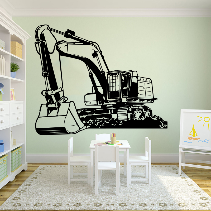 Baby Nursery Wall Decals - Grande attrezzatura pesante Escavatore Scavatore Adesivo