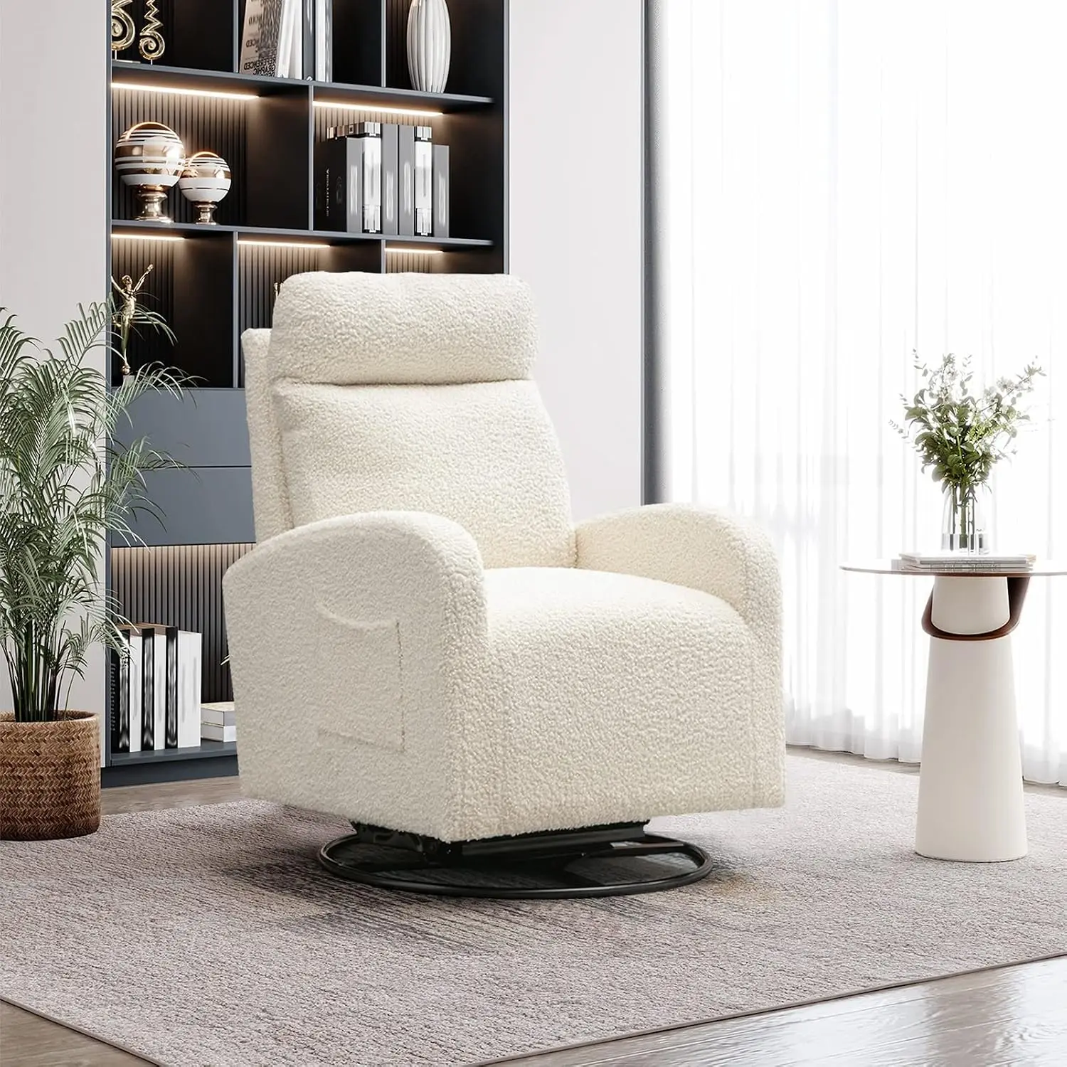Baby Nursery Glider Chair - Poltrona Girevole Moderna, Sedia a Dondolo
