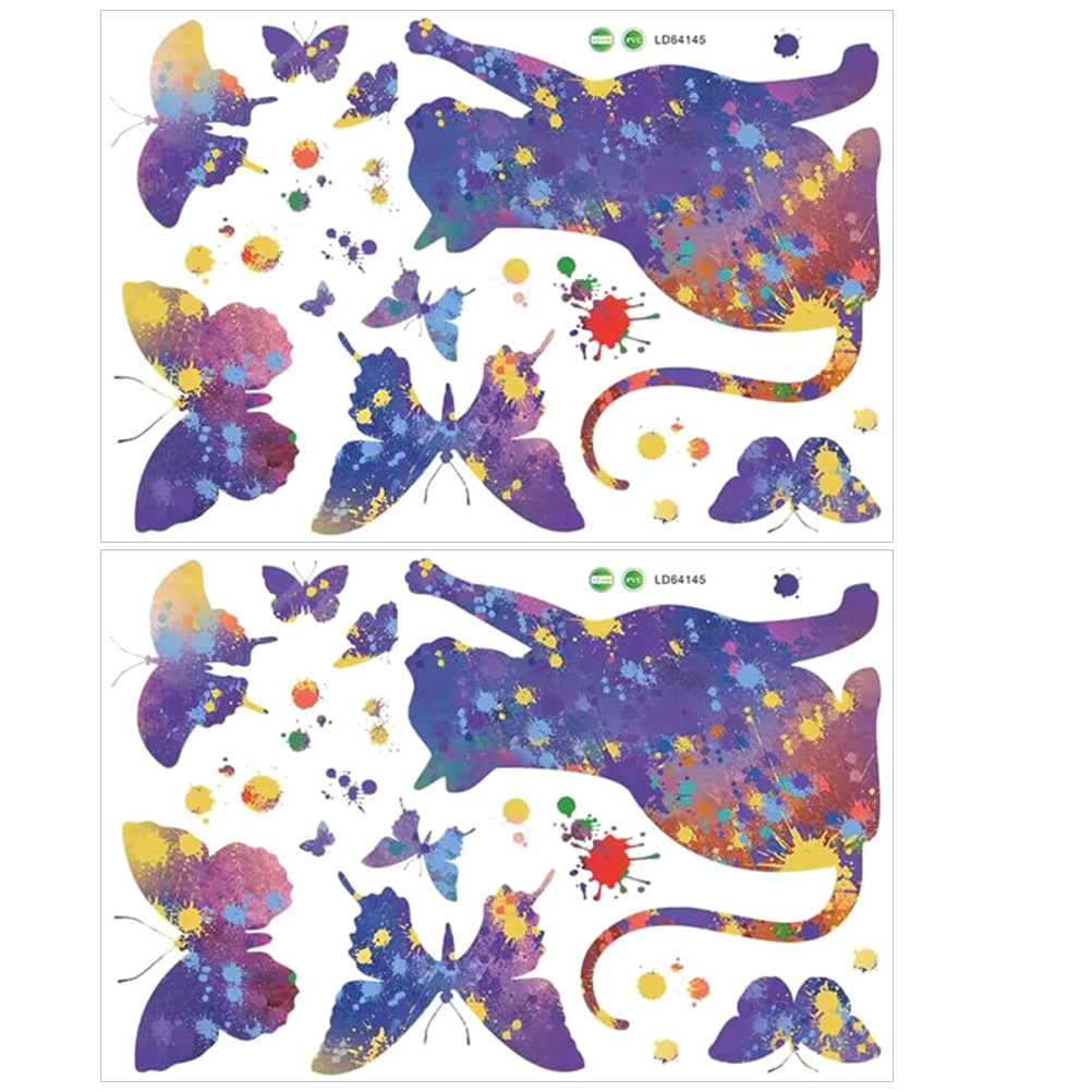 Wall Decal Nursery - 2 fogli di adesivi per gatti