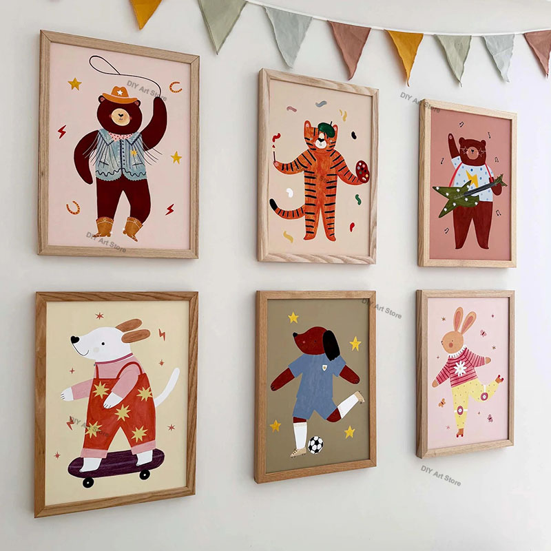 Animals Baby Nursery - Divertenti Stampe e Poster su Tela