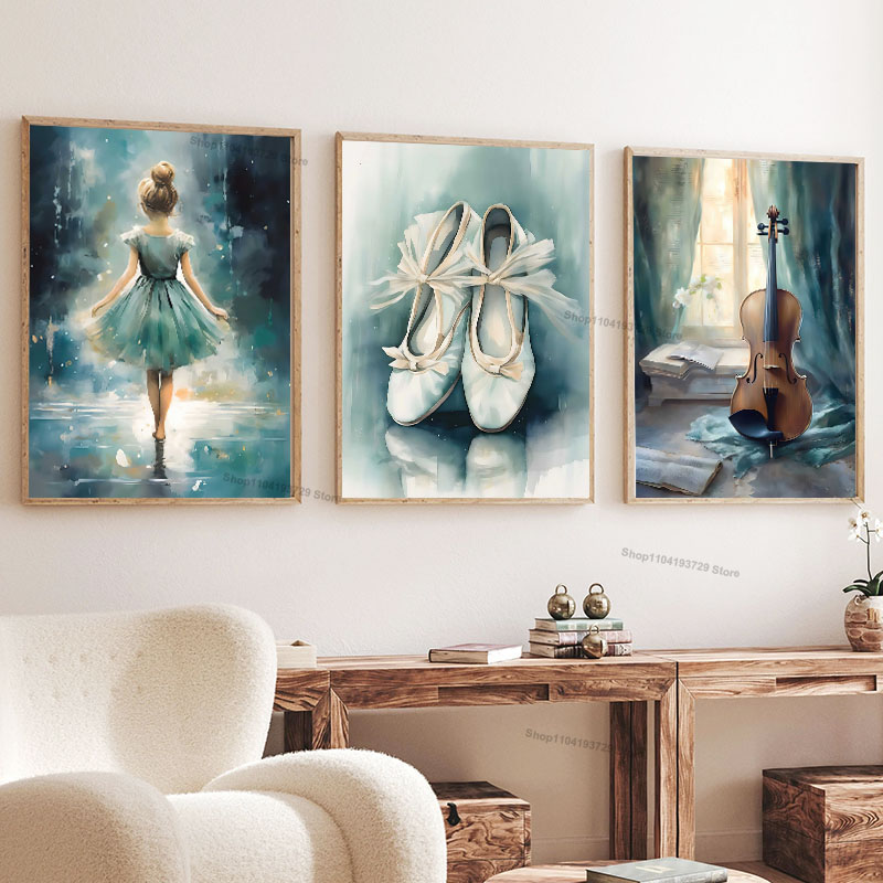Baby Nursery Paintings - Quadro su tela con ballerina ad
