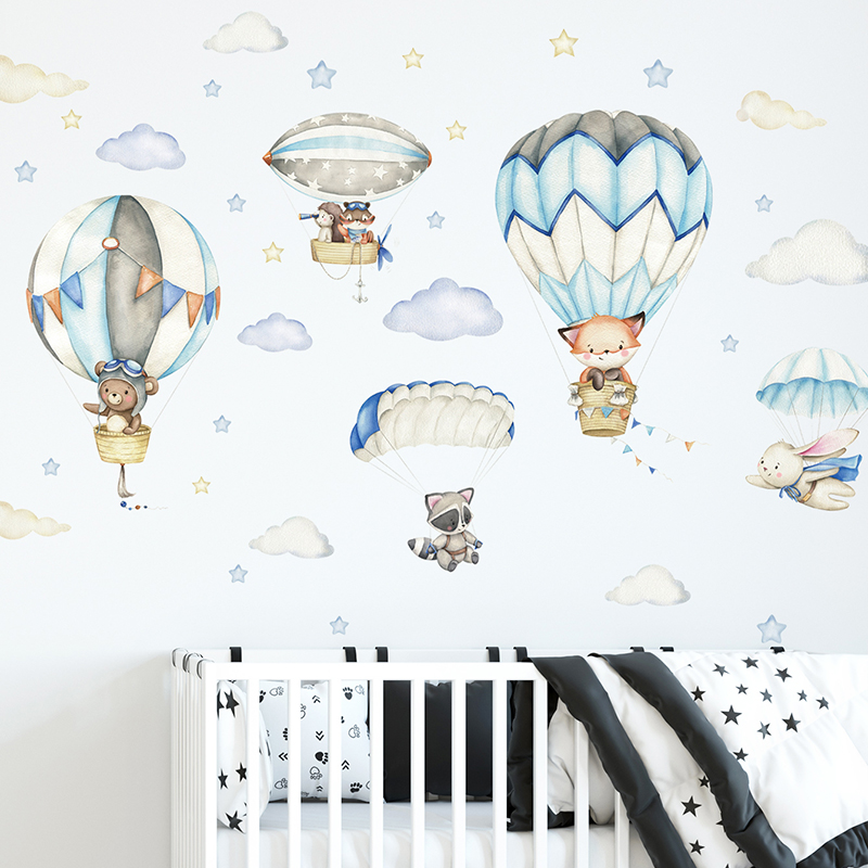 Baby Nursery Wall Decals - Animali carini dei cartoni animati Adesivi