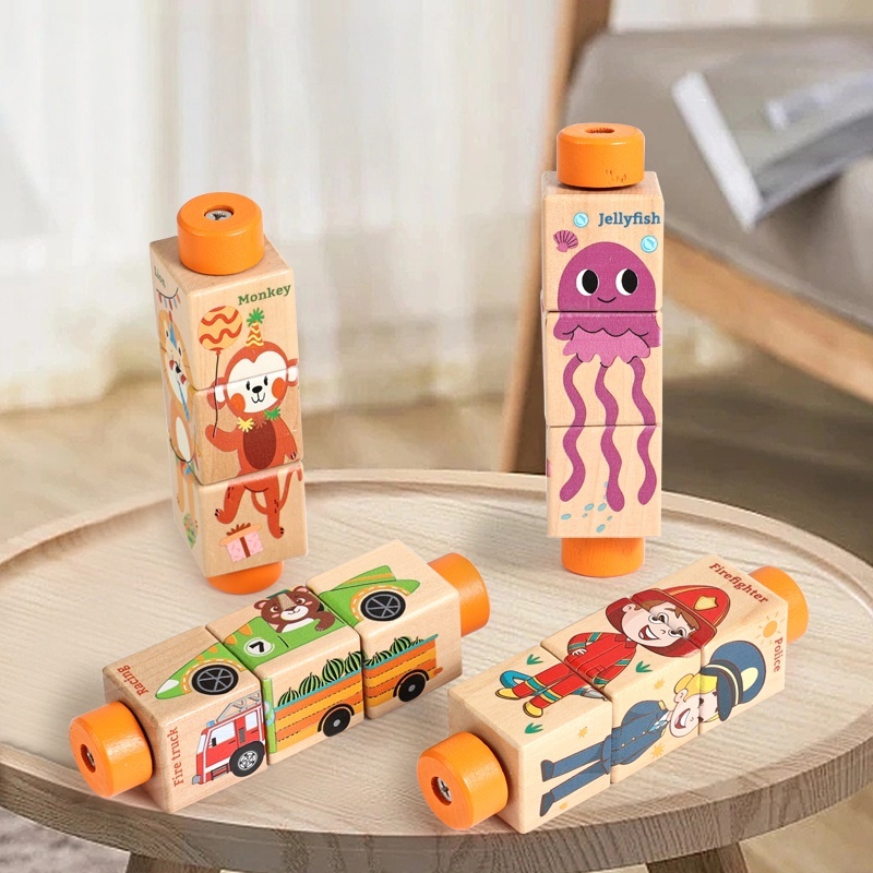 Baby Nursery Mobile - Puzzle rotante in legno per bambini