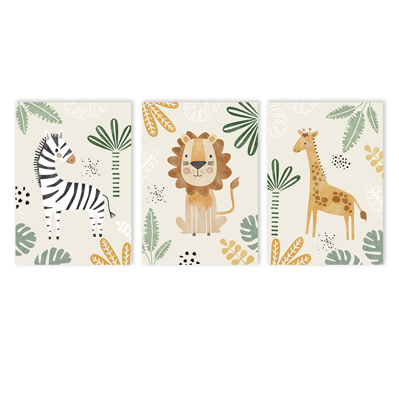 Baby Zebra Nursery - (Senza cornice, 3 pezzi) - Dipinto