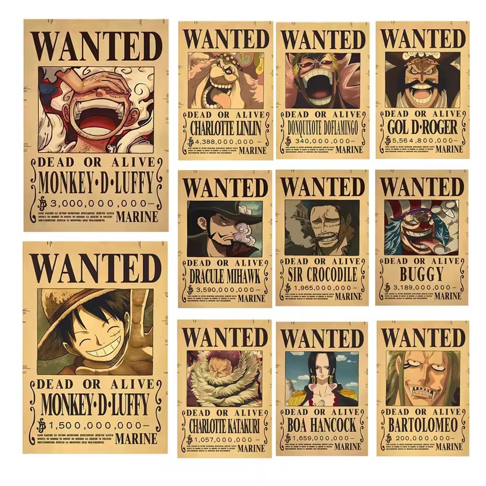 Wall Decal Nursery - Poster Anime One Piece con Borse