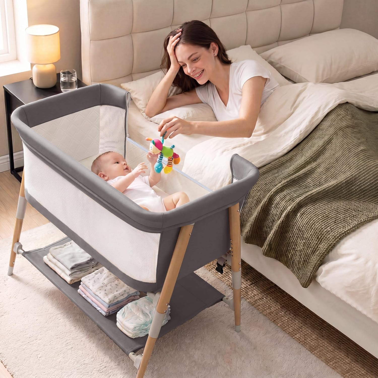 Bassinet Bedside Sleeper - Culla per neonati 3 in 1,
