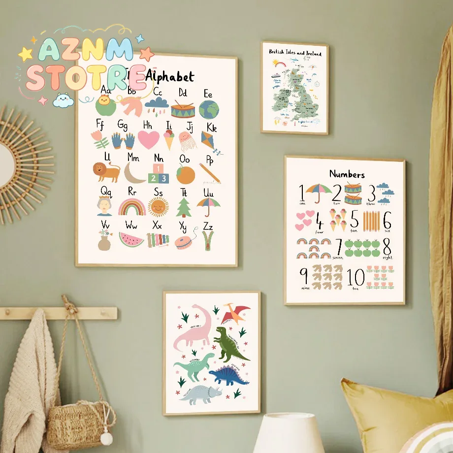 Animals Baby Nursery - Mappa del Mondo degli Animali, Alfabeto