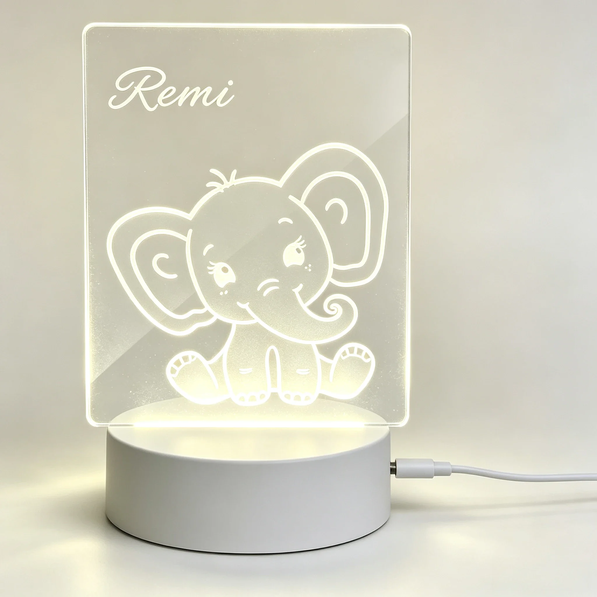Baby Nursery Elephant - Lampada da Notte LED USB per