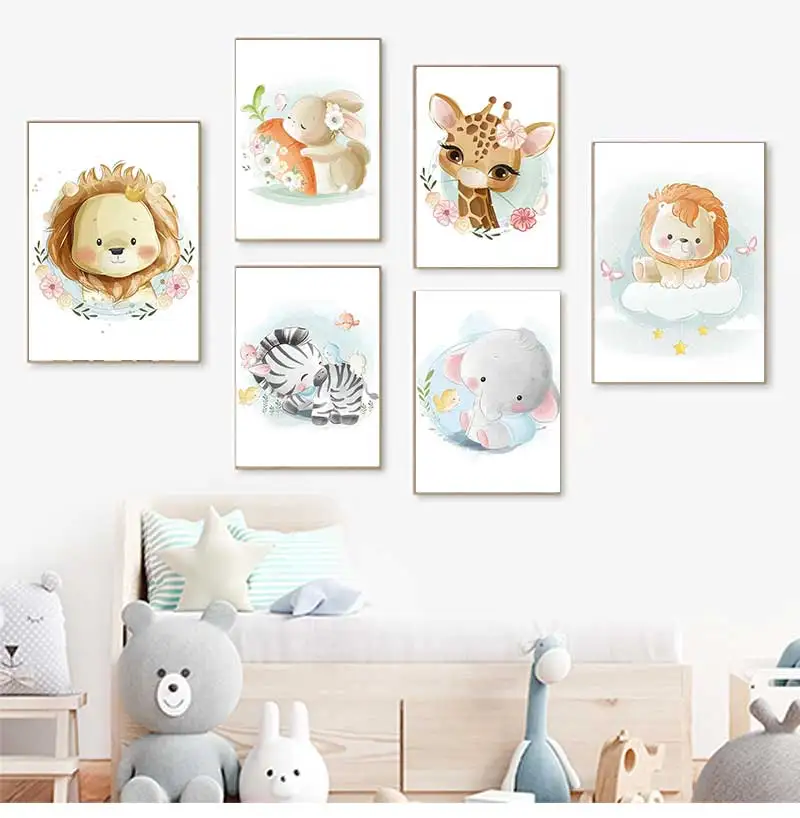 Baby Zebra Nursery - Carino Giraffa Leone Volpe Coniglio Zebra