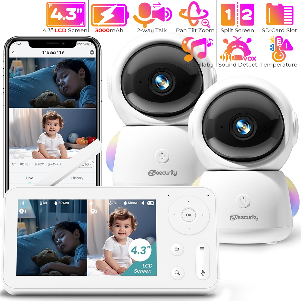 Baby Nursery Images - Baby monitor 2K con 2 telecamere