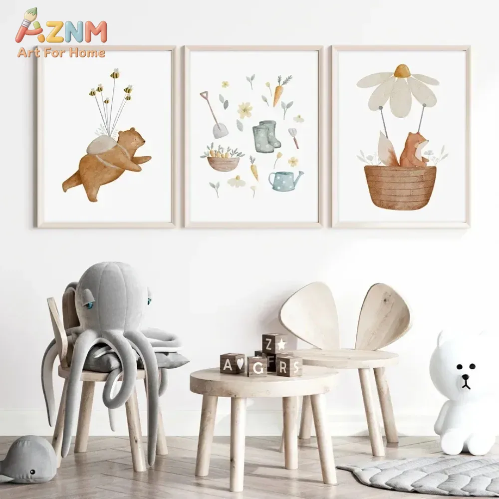 AZNM Quadro su tela con orso e - Baby Nursery Frames recensione e prezzo