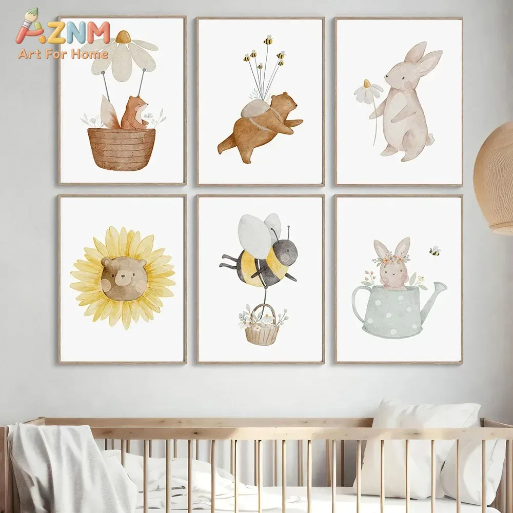 AZNM Quadro su tela con orso e - Baby Nursery Frames recensione e prezzo
