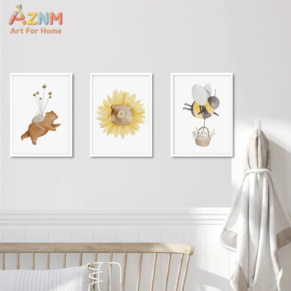 AZNM Quadro su tela con orso e - Baby Nursery Frames recensione e prezzo