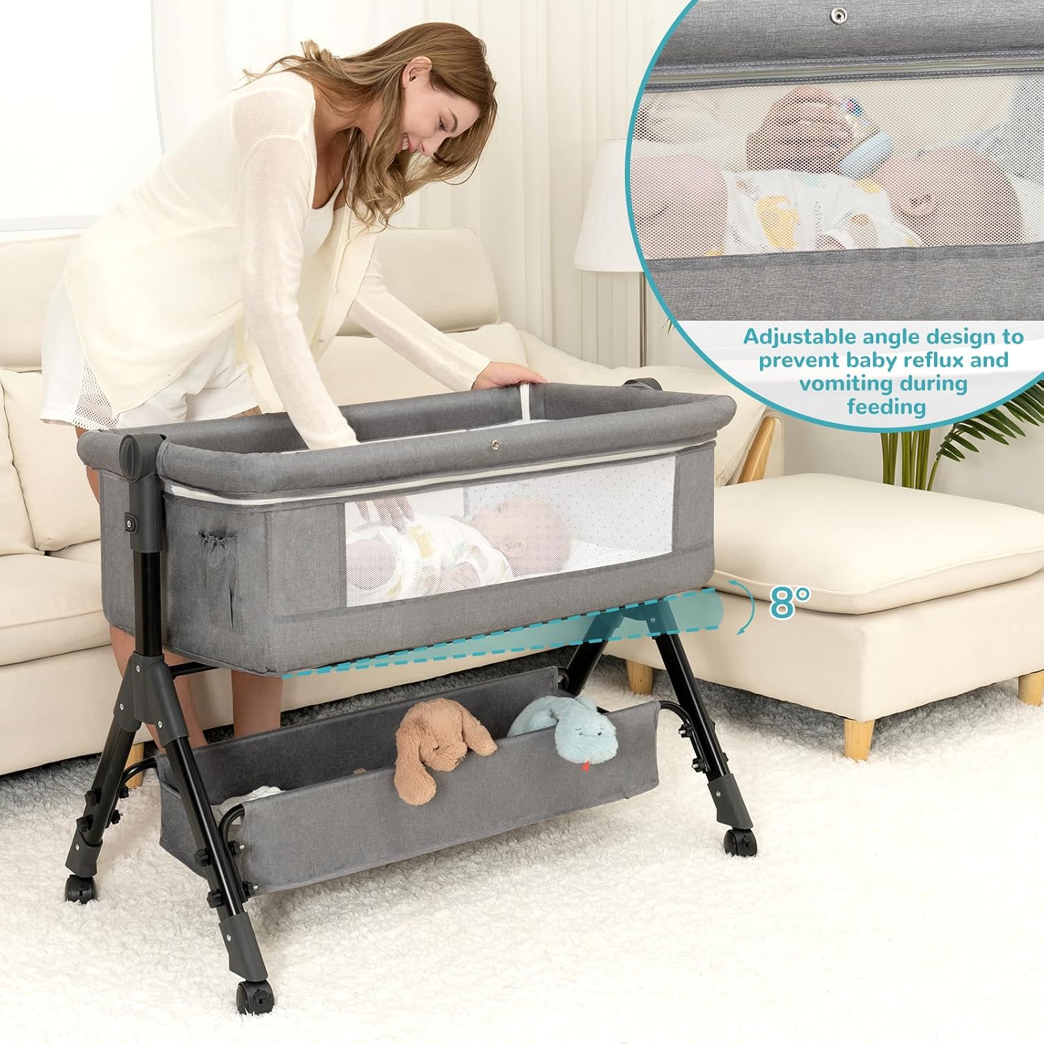 Culla per neonati 3 in 1, lett - Bassinet Bedside Sleeper recensione e prezzo
