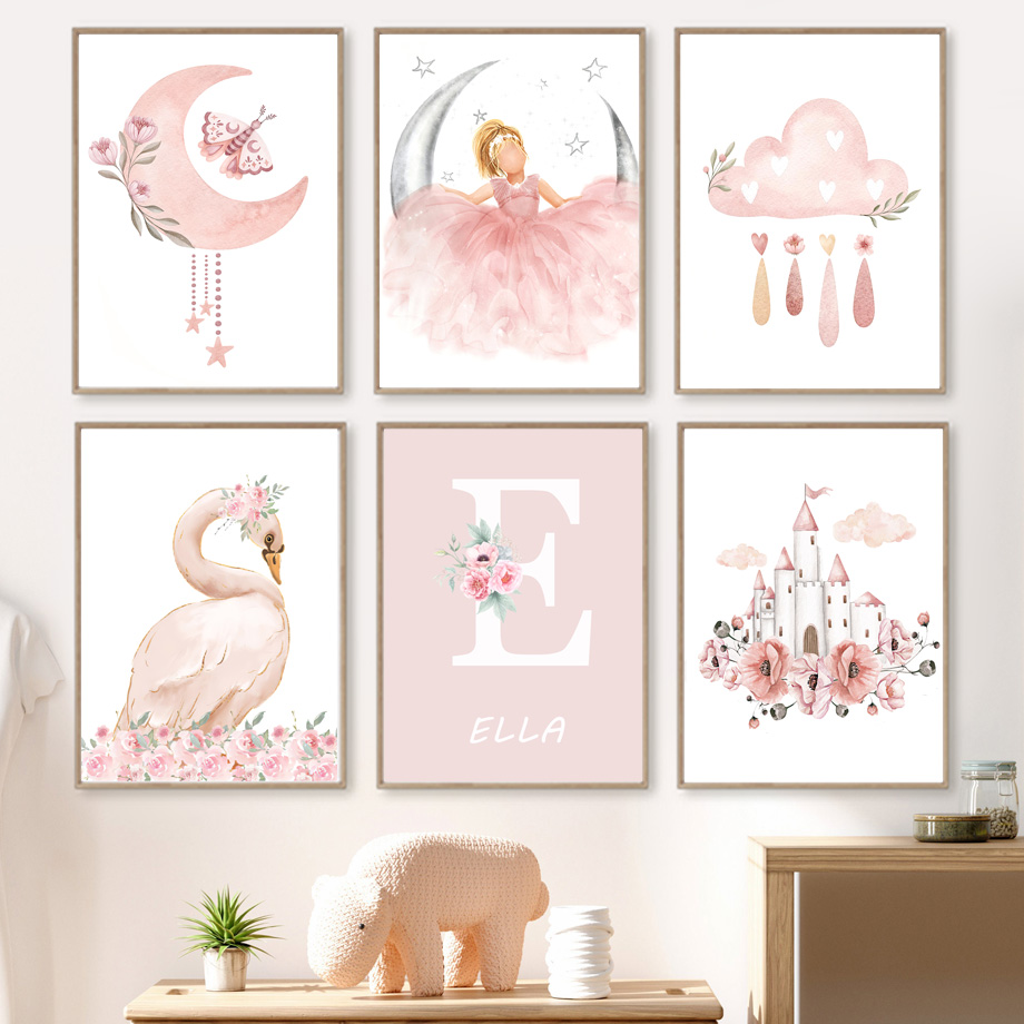 Pink Angel Girl Sun Moon Cloud - Animals Baby Nursery recensione e prezzo