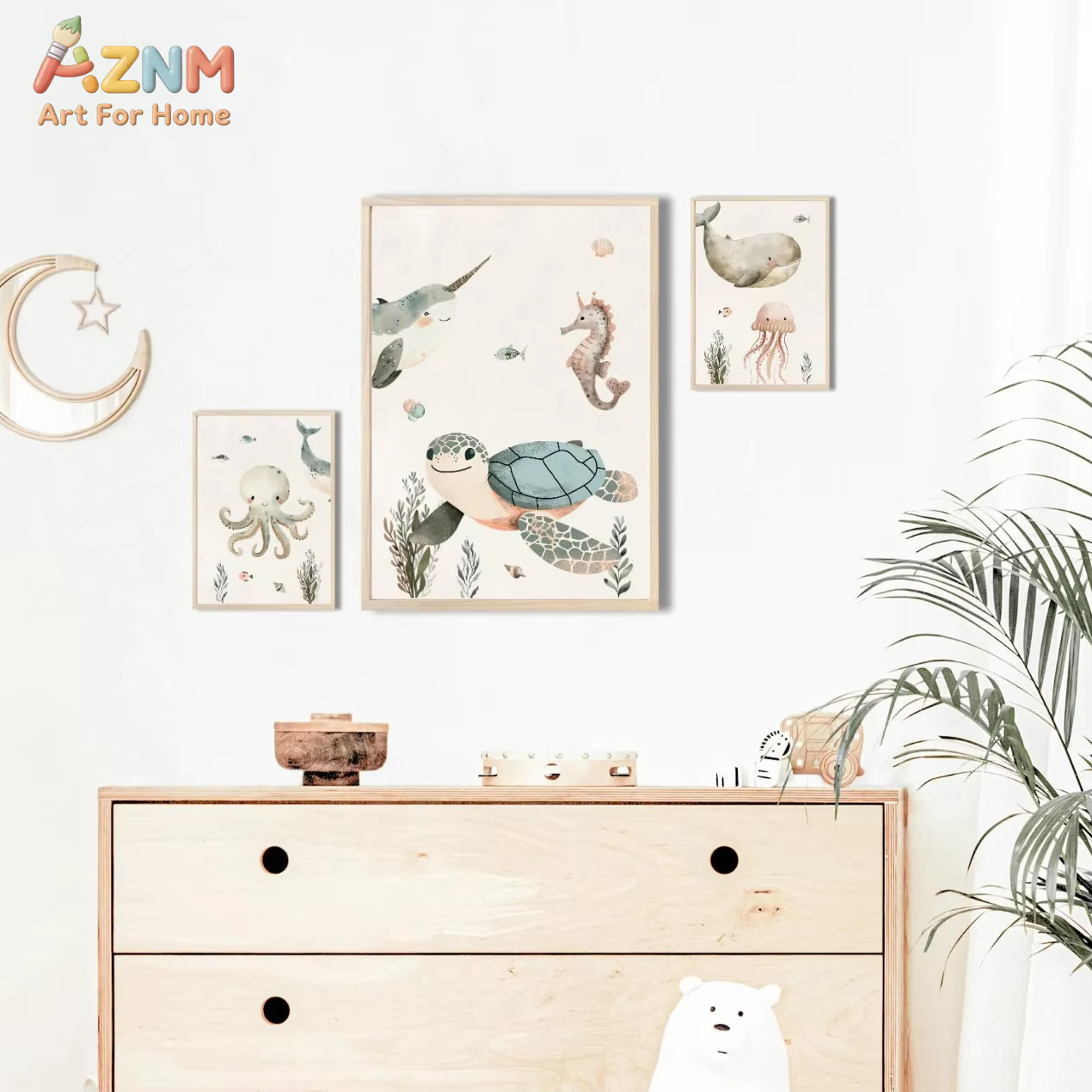 AZNM Quadro su tela con animal - Animals Baby Nursery recensione e prezzo