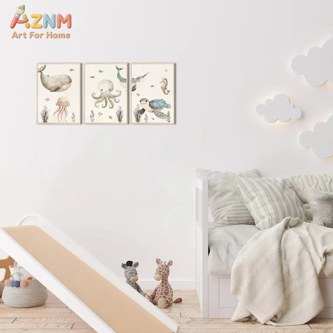 AZNM Quadro su tela con animal - Animals Baby Nursery recensione e prezzo