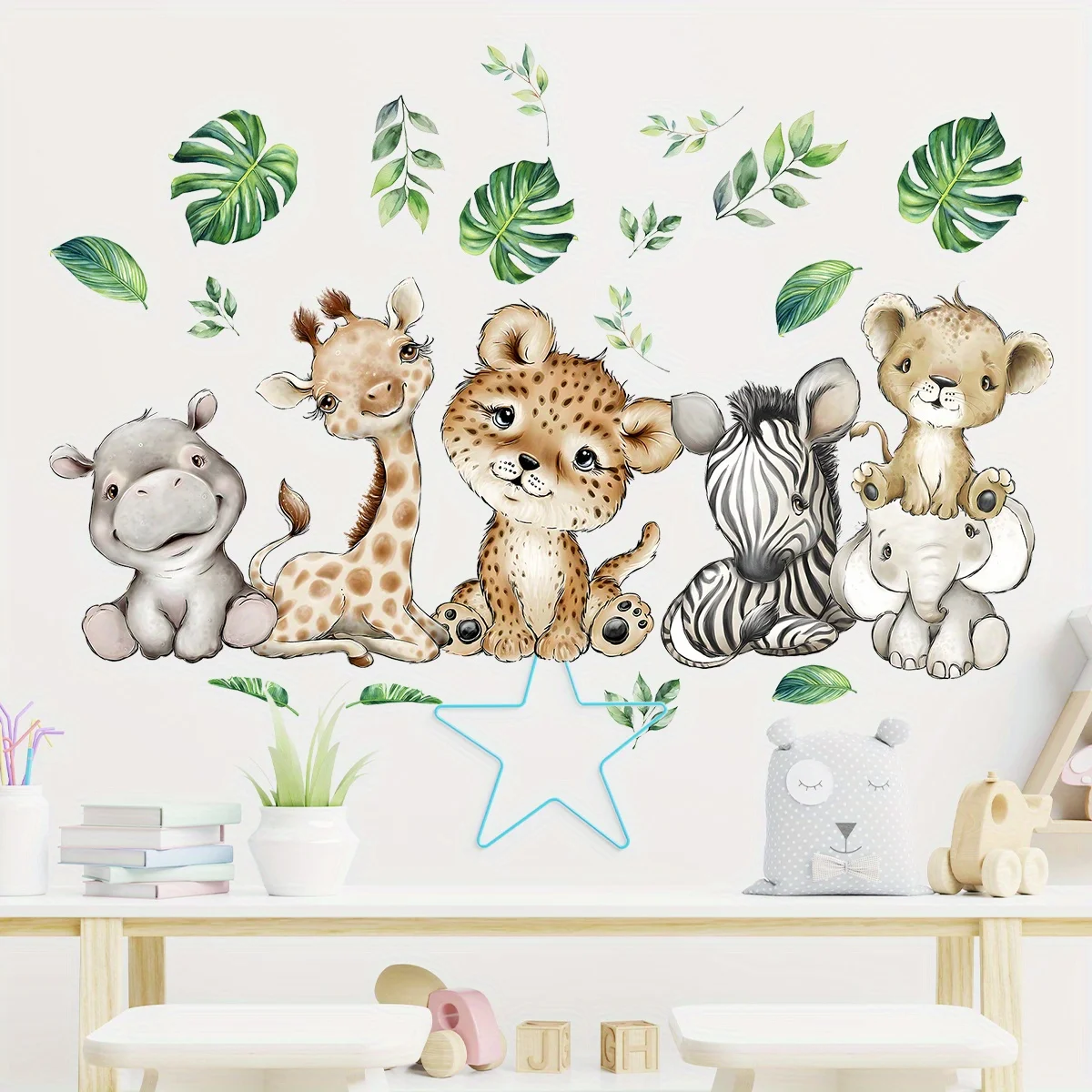 1PC Cartoon Cute Ippopotamo Ti - Wall Decal Nursery recensione e prezzo