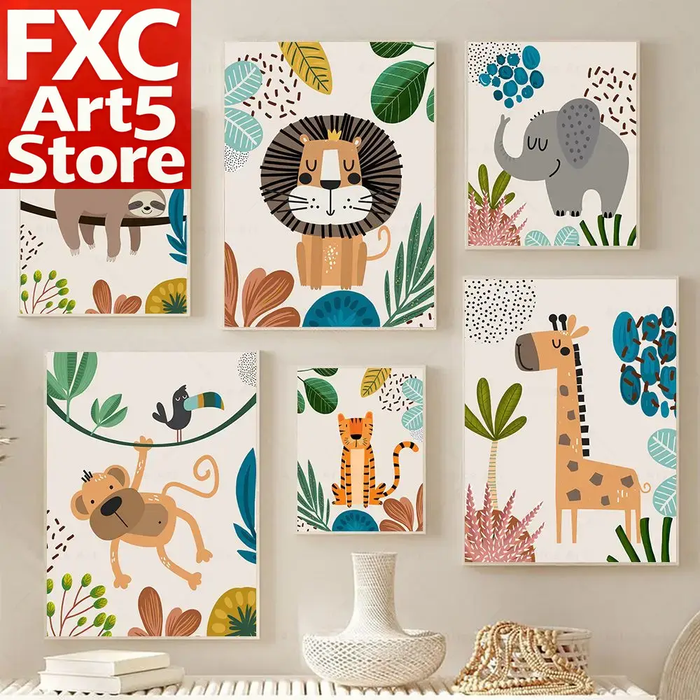 Poster Boho con Scimmie, Leoni - Baby Zebra Nursery recensione e prezzo