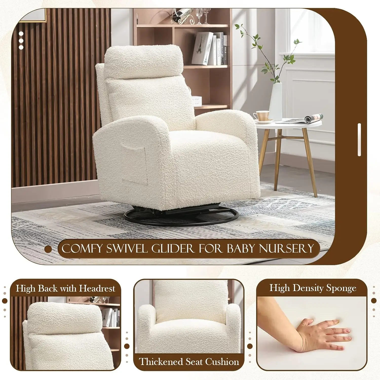 Poltrona Girevole Moderna, Sed - Baby Nursery Glider Chair recensione e prezzo