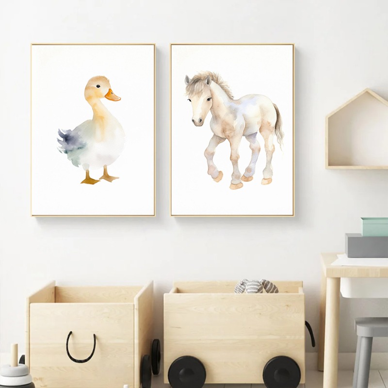 Acquerello animali da fattoria - Baby Nursery Images recensione e prezzo