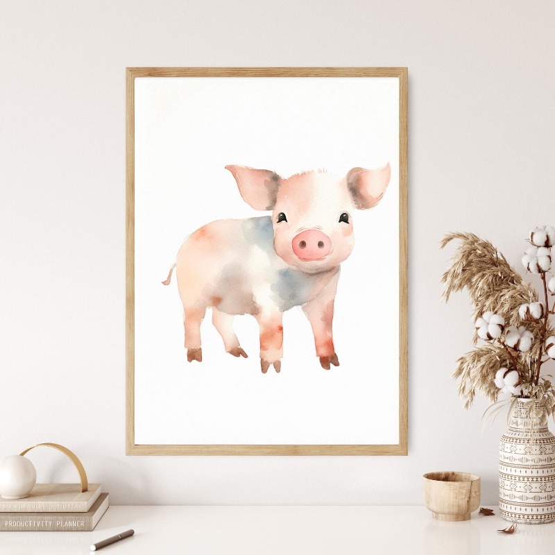 Acquerello animali da fattoria - Baby Nursery Images recensione e prezzo