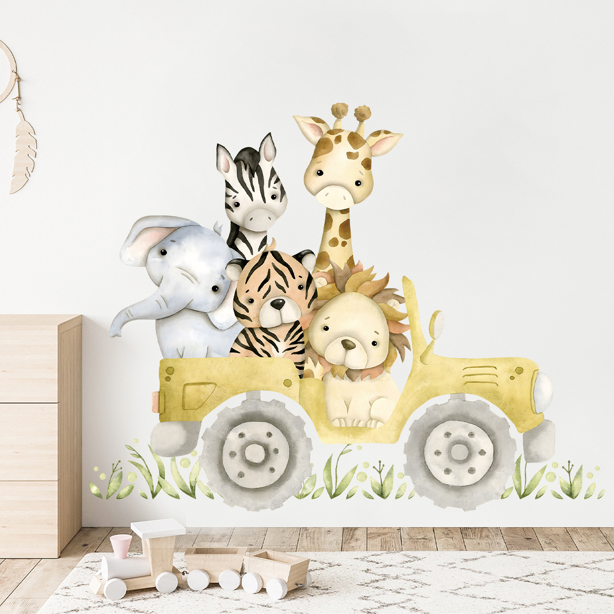 Simpatici animali guidano Jeep - Baby Zebra Nursery recensione e prezzo