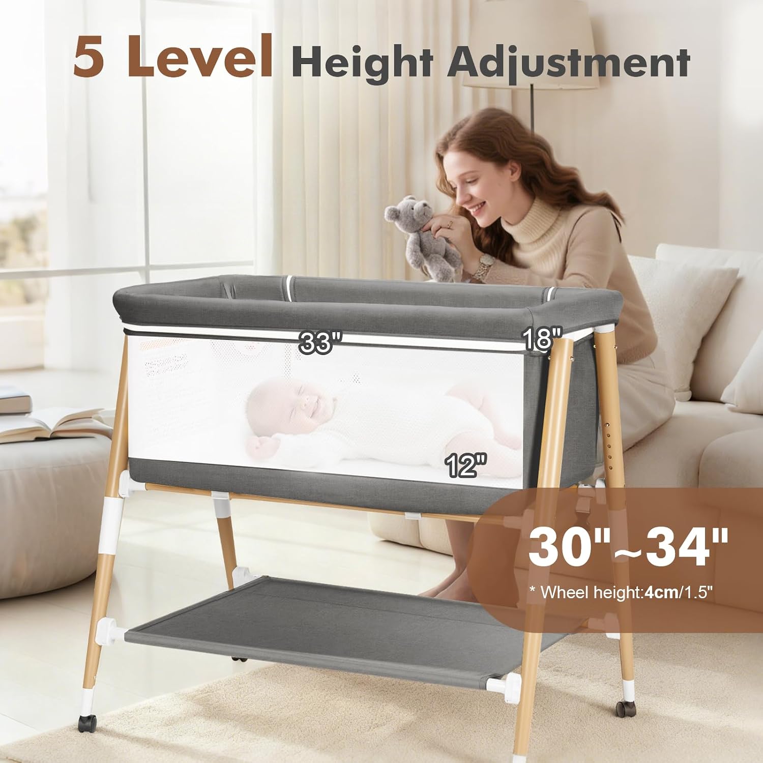Culla per neonati 3 in 1, lett - Bassinet Bedside Sleeper recensione e prezzo
