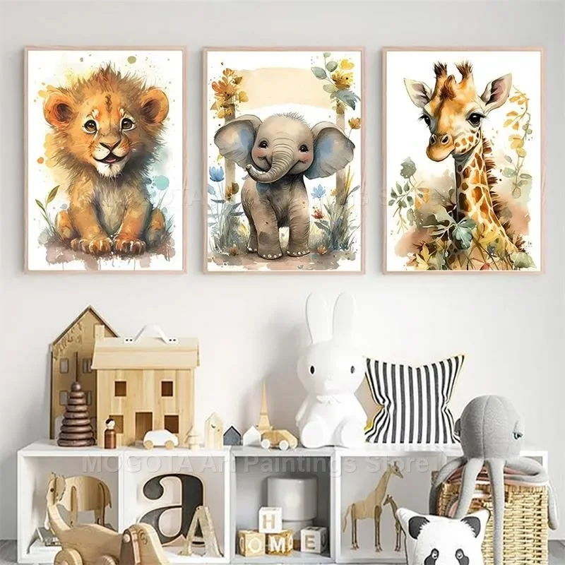 Acquerello Leone Giraffa Tigre - Animals Baby Nursery recensione e prezzo
