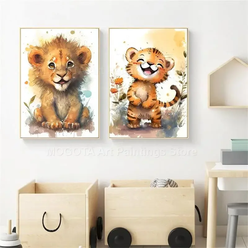 Acquerello Leone Giraffa Tigre - Animals Baby Nursery recensione e prezzo