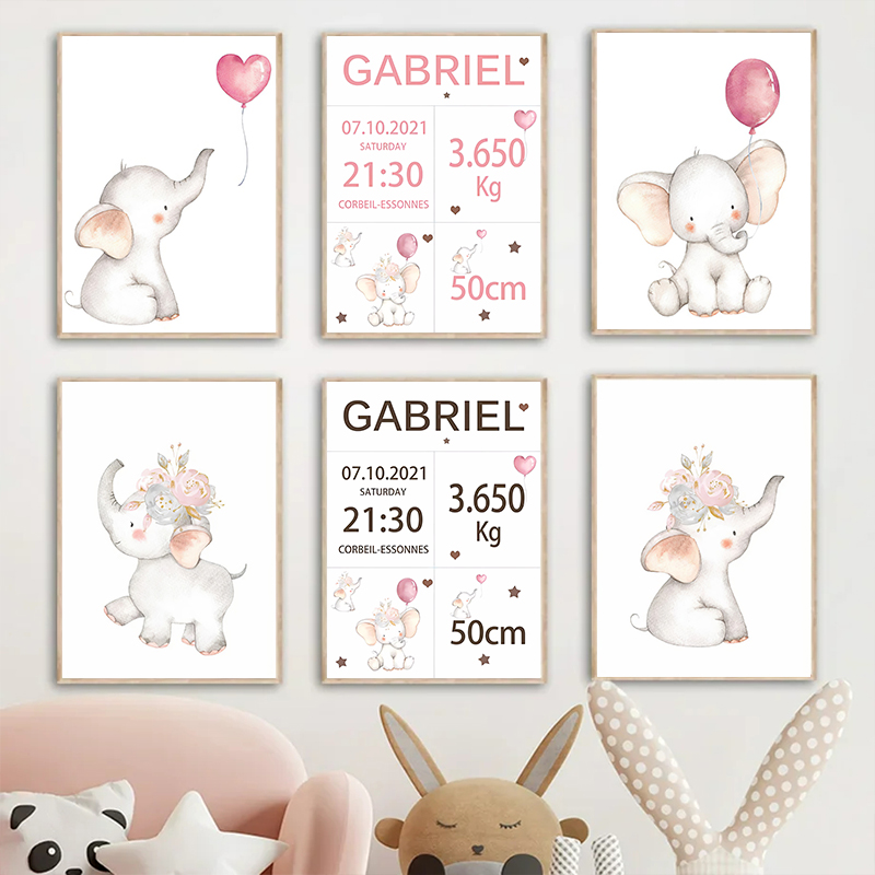 Nome personalizzato rosa bambi - Baby Nursery Elephant recensione e prezzo