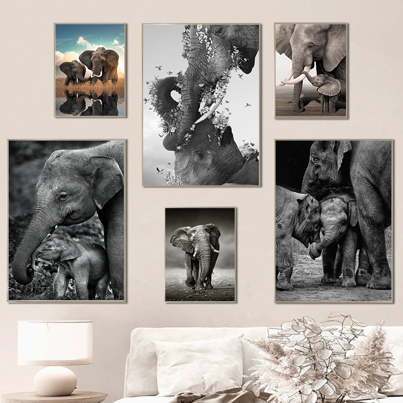 Wildlife Elephant Family poste - Baby Nursery Images recensione e prezzo
