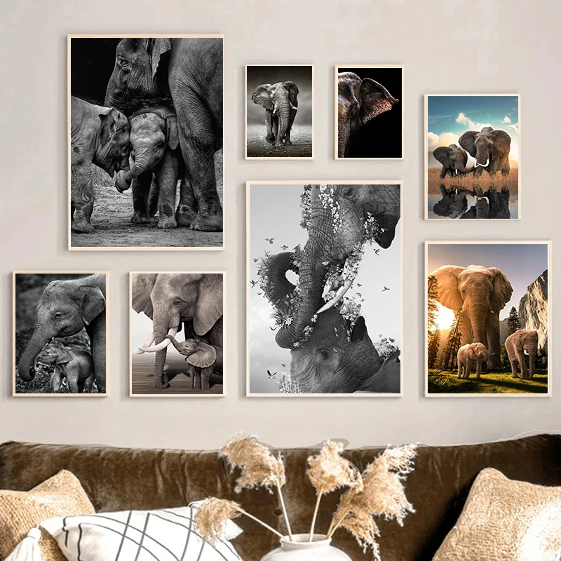 Wildlife Elephant Family poste - Baby Nursery Images recensione e prezzo